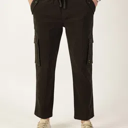 Thomas Scott Men Relaxed Loose Fit Easy Wash Cargos Trousers-image-67