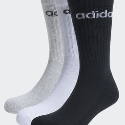 ADIDAS Unisex Pack Of 3 Linear Crew-Length Socks-picture-19