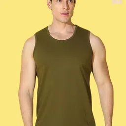 WOOSTRO Pack Of 2 Printed Super Combed Cotton Gym Vests VWS26(ENJOY RUST)(PLAIN OLIVE)-image-71