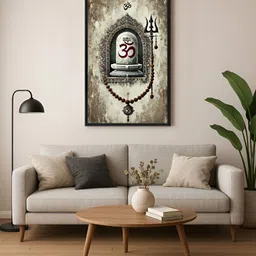 999Store Grey & Black Canvas Religious Wall Paintings-image-85