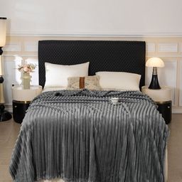 JC HOME Grey AC Room 300 GSM Double Bed Blanket-image-31