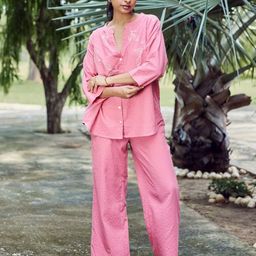Sencei Embroidered Pure Cotton Shirt With Trousers-image-29