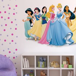 LANSTICK Blue & Yellow Printed Eight Barbies For Kids Wall Sticker-image-69