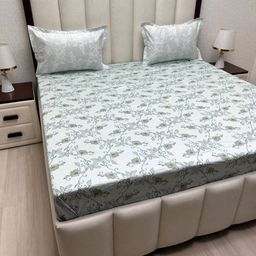Pure Decor Lifestyle Green Printed Pure Cotton 250 TC King Bedsheet Set 2.74 m x 2.74 m-image-17