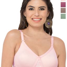 College Girl Women Pack Of 4 Seamless Lightly Padded Minimizer Bra-image-41