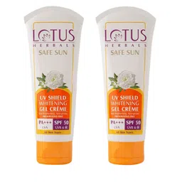 Lotus Herbals Safe Sun Set Of 2 UV Shield Whitening Gel Cream SPF 50 With Vanila-50g Each-13