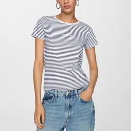 MANGO Striped Pure Cotton T-shirt-image-38