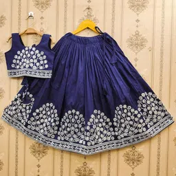 BAESD Girls Embroidered Sequinned Ready to Wear Lehenga &-image-57
