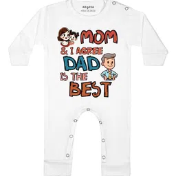 Arvesa Mom & I Agree Dad Is The Best Printed Bodysuit-image-98