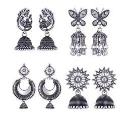 Sangria Silver-Plated Alloy Earrings-25