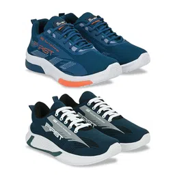 BIRDE Men Set Of 2 Colourblocked Round Toe Sneakers-picture-2