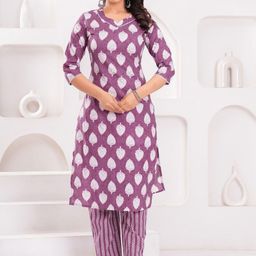 SHALIG Women Floral Printed Cotton Kurta with Trousers-picture-19