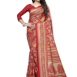 KALINI Ethnic Motifs Printed Saree with Blouse Piece-picture-14