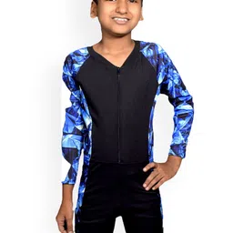 Aqua Holic Boys Printed V-Neck Legsuits-image-4