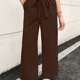Sugathari Women Striped Relaxed Loose Fit Wrinkle Free Wide Leg Trousers-image-62