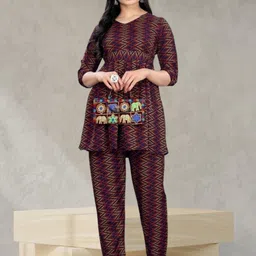 KANUDA Women Blue Poly Crepe Kurta Sets-picture-31