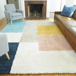 Blue, Multicolor Polyester Carpet-image-28