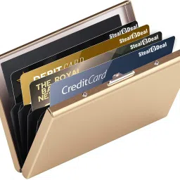 RFID Protected Gold Slim Stainless Steel Debit/Credit 6 Card Holder-20