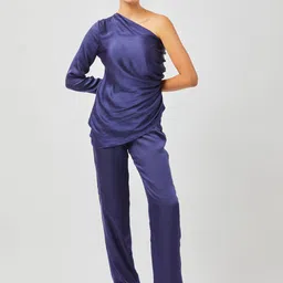 Contemponari One Shoulder Long sleeves Top & Trousers-picture-32