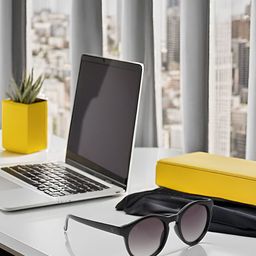 SUNNIES Unisex Grey Lens & Black Round Sunglasses with-46
