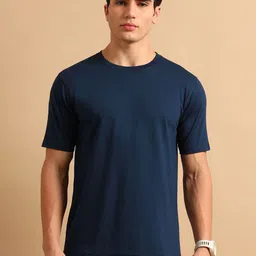 Bushirt Men Solid Round Neck Cotton T-shirt-picture-28