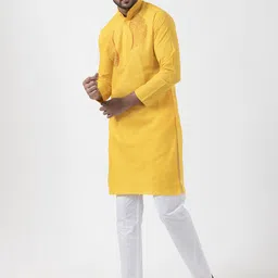 DEVOILER Men Ethnic Motifs Printed Regular Kurta with Pyjamas image 3