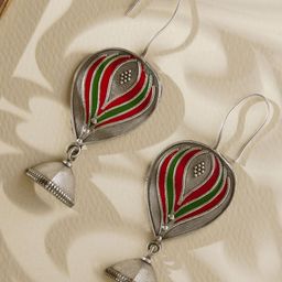 Priyaasi Silver Plated Contemporary Balloon Shaped Drop Earrings-57