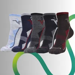 MJE Men Pack Of 5 Patterned Ankle Length Socks-image-8