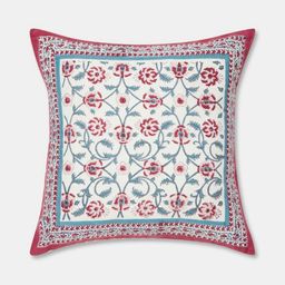 Fabindia Nazm Red & White Ethnic Motifs Cotton Square Cushion Covers-picture-23
