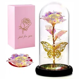 DWIZA ENTERPRISETransparent Artificial Flower Rose Glass Showpieces-image-76