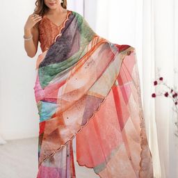 all about you Mirror Work Silk Blend Saree-image-47