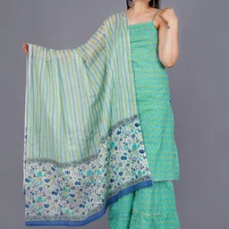 Billion Women Floral Printed Regular Pure Cotton Kurta with Sharara & Dupatta-picture-54