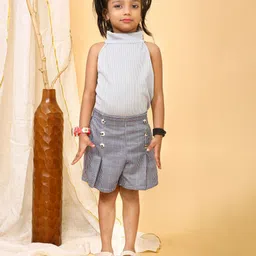 DEL LUNA Girls Mock Neck Top With Shorts-image-93