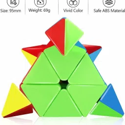 hastika Cube Combo Set of 2x2 Pyraminx Pyramid Triangle High Speed image 3