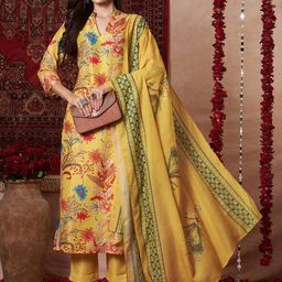 KALINI Women Floral Printed Regular Kurta with Trousers & With Dupatta-picture-21