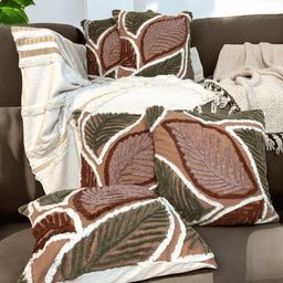 LUSHLYF Green & Maroon Set of 5 Quirky Square Cushion Covers-13