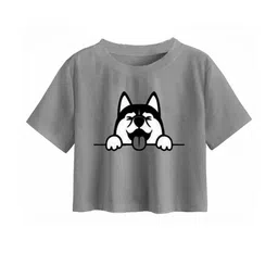 Girls Casual Cotton Blend Crop Top (Grey, Pack of 1)-image-70