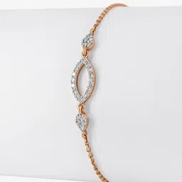 MIORA Women Marquise Link Diamond Bracelet 14K Rose Gold-19