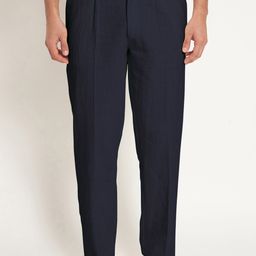 Thevasa Men Relaxed Pleated Cotton Regular Trousers-image-43