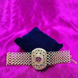 NIKYANKA Gold-Plated Artificial Stones Studded Bracelet-picture-5