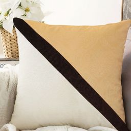 IVAZA Gold-Toned & Black Colourblocked Velvet Square Cushion Covers-image-54
