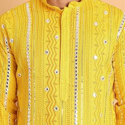 Anouk Men Embroidered Regular Mirror Work Kurta with Pyjamas image 5