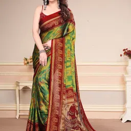 SUPERLAXMI Colourblocked Pure Chiffon Saree-image-48