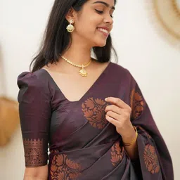 Areca Designer Floral Woven Design Pure Silk Banarasi Saree-image-51