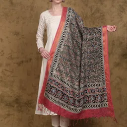 Exotic India Printed Kalamkari Dupatta-picture-56