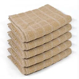 PRAKARTIK 5-Pcs Brown Textured Pure Cotton Kitchen Towels-20
