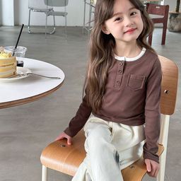LULU & SKY Girls Polo Collar Extended Sleeves Applique Slim Fit T-shirt-image-95