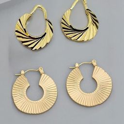 VAGHBHATT Gold-Plated Alloy Circular Hoop Earrings-picture-13