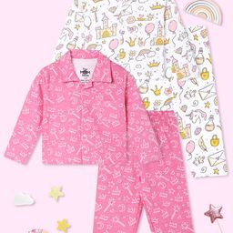The Mom Store Unisex Kids Printed Night suit-31