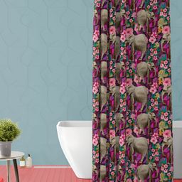 ArtzFolio Purple & Pink Animal Printed Waterproof Shower Curtain-image-72